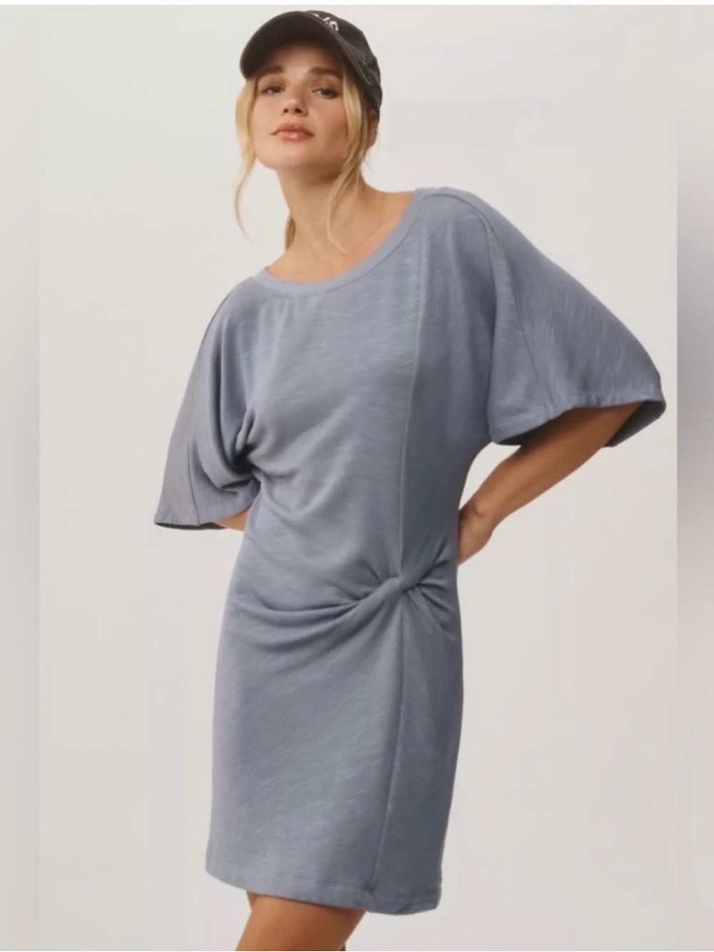 Anthropologie Daily Practice Blue Side
Twist T-Shirt Dress Medium Casual Mini
